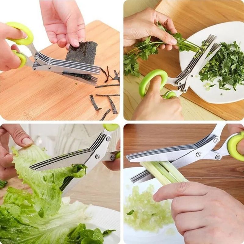 Comprar Tijera Pica Verduras 5 Cuchillas en Electroshopy - Ángulo 3